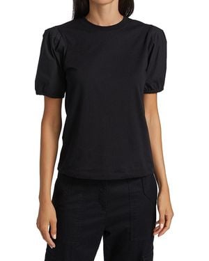 10 Crosby Derek Lam Eva Puff-Sleeve T-Shirt - Black