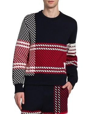 Thom Browne 4-Bar Checked Crewneck Sweatshirt - Red