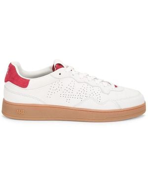 P448 Logo Perforated Leather Trainers - Pink