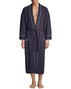 Saks Fifth Avenue Waffle Knit Robe - Blue