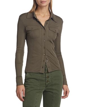 FRAME Jersey Fitted Shirt - Green