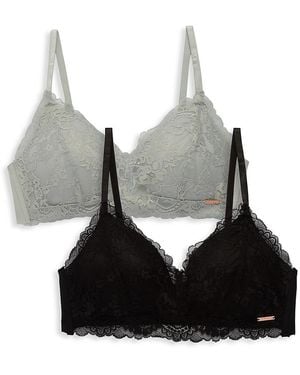 Danskin 2 Pack Lace Bras - Black