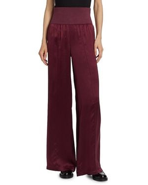 ATM Silk Charmeuse Wide Leg Pants - Red