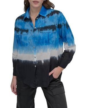 DKNY Tie-Dye Cotton Shirt - Blue