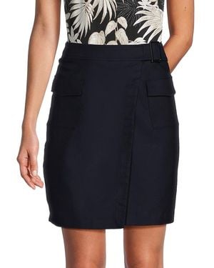 Calvin Klein Faux Wrap Mini Skirt - Black