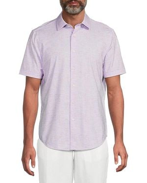 Bugatchi Stretch-Cotton Short Sleeve Shirt - White