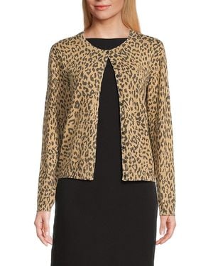 DKNY Leopard Print Cardigan - Black