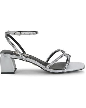 Badgley Mischka Brisa 50Mm Embellished Block Heel Sandals - Metallic