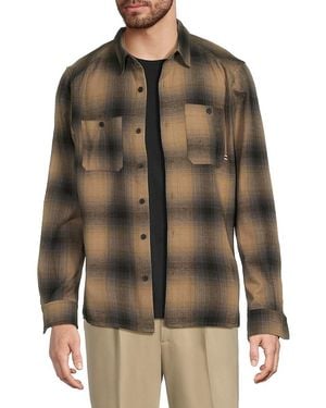 HUNTER Plaid Cotton Button-Front Shirt Jacket - Black