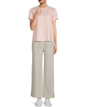 Saks Fifth Avenue 100% Linen T-Shirt - White