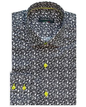 MASUTTO Petra Classic Fit Geometric Dress Shirt - Grey