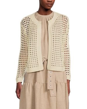 DKNY Open-Knit Cotton Open-Front Cardigan - Natural