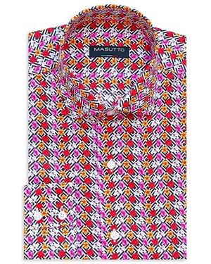 MASUTTO Sharon Floral Dress Shirt - Red