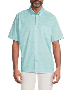 American Heritage Textured Short-Sleeve Shirt - Blue