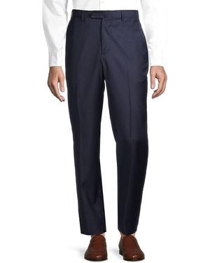 Isaia Sanita Wool Dress Trousers - Blue