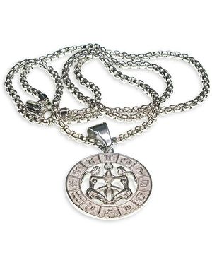 jean claude Dell Arte Stainless Steel Zodiac Necklace - White
