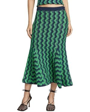 Wales Bonner Ocean Zigzag Midi-Skirt - Green