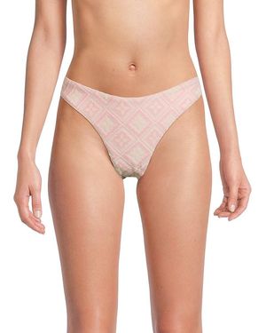Red Carter Scoop Bikini Bottom - Pink