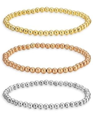 Eye Candy LA Luxe Ivy 3-piece Beaded Bracelet Set - White