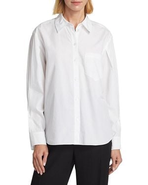 10 Crosby Derek Lam Boxy High-Low Cotton Shirt - White