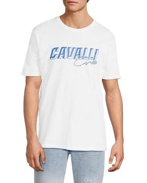 Cavalli Class by Roberto Cavalli Logo Graphic Short-sleeve T-shirt - White