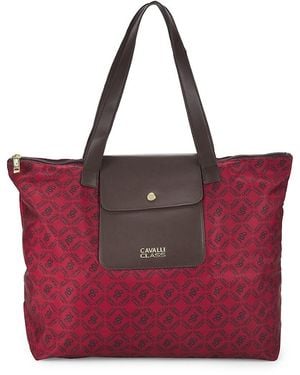 Cavalli Class by Roberto Cavalli Extra-large Monogram Tote - Red