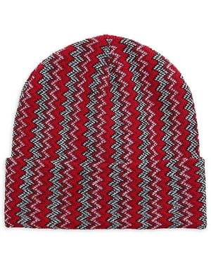 Missoni Zig Zag Wool Blend Beanie - Red