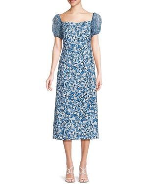 French Connection Clara Print Midi Dress - Blue