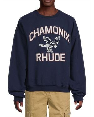 Rhude Chamonix Cotton Crewneck Sweater - Blue