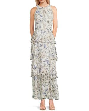 Tommy Hilfiger Tiered Halter Maxi Dress - White