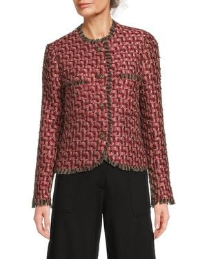 Wdny Textured Button-Front Tweed Jacket
