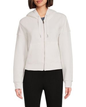 Calvin Klein Dropped Shoulder Zip Hoodie - White