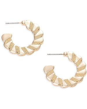 AREA STARS Clea Etched Hoop Earrings - Metallic