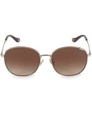 COACH 57mm Round Sunglasses - Brown