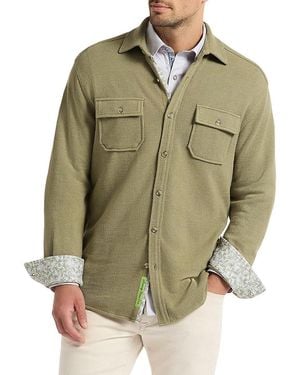 Robert Graham Wayne Curved Hem Cotton-Blend Shirt - Black