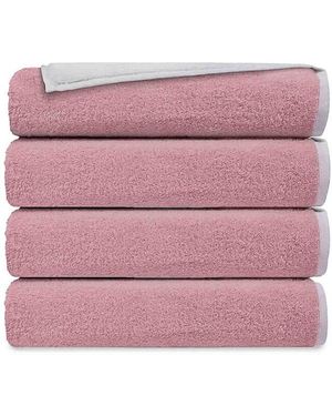 Brooks Brothers Double Faced 4-piece Turkish Cotton Bath Towel Set - Pink