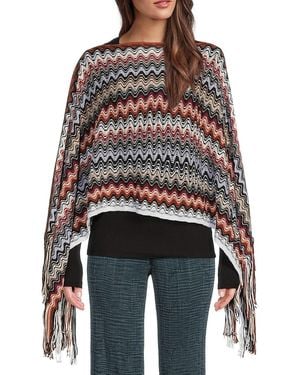Missoni Wave Wool Blend Poncho - Natural