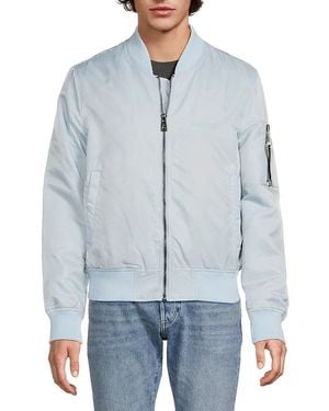 ELEVEN PARIS Baseball Collar Puffer Bomber Jacket - Blue