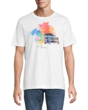 Robert Graham Splash Car Graphic Cotton Crewneck T-Shirt - White