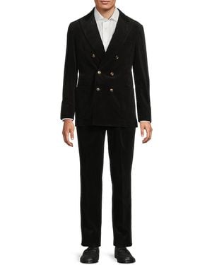 Brunello Cucinelli Corduroy Cotton-Cashmere Modern-Fit Suit - Black