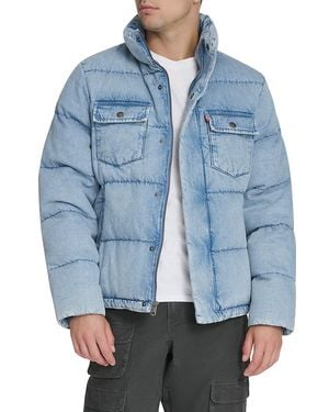 Levi's Quilted Cotton Denim Puffer Jacket - Blue