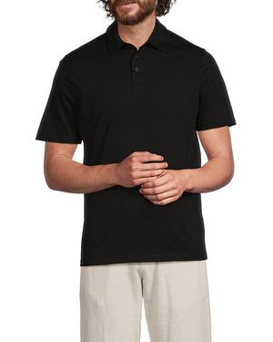 Saks Fifth Avenue Triblend Short Sleeve Polo Shirt - Blue