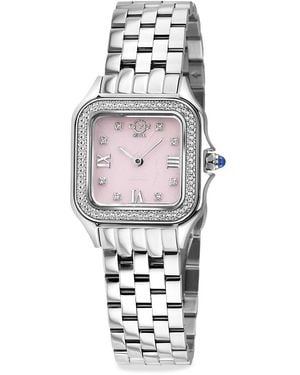Gv2 Milan 28Mm Stainless Steel & 0.04 Tcw Diamond Bracelet Watch - White