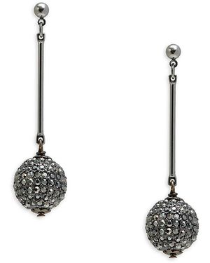 Kenneth Jay Lane Gunmetal-tone & Hematite Drop Earrings - White