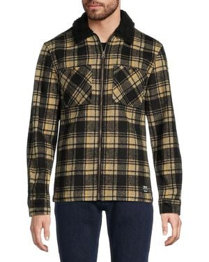 Wesc 'Liam Faux Shearling Plaid Jacket - Black