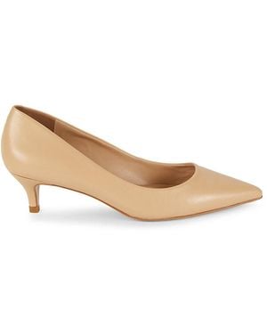 Saks Fifth Avenue 50Mm Leather Court Shoes - Natural