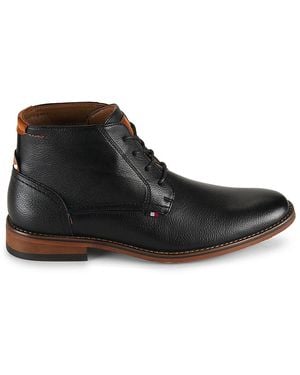 Tommy Hilfiger Leather High Top Derbys - Black