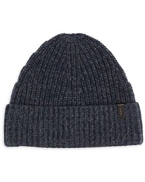 Vince Ribbed Cashmere Beanie - Blue