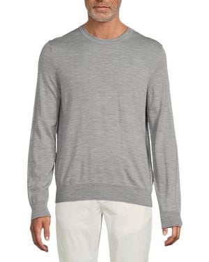 Saks Fifth Avenue Merino Wool-blend Crewneck Jumper - Grey