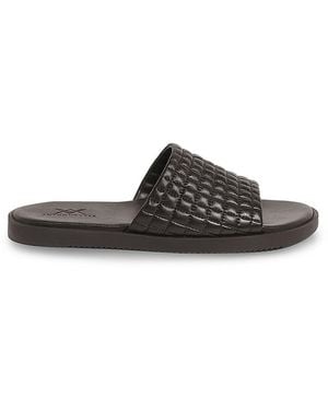 Anthony Veer Miami Quilted Leather Slides - Black